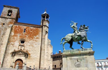 Francisco Pizarro Trujillo, Caceres, Spa atlı heykeli