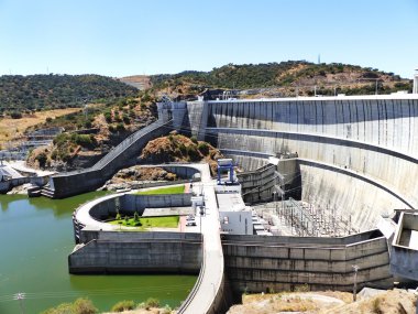 Dam of a hydroelectric power station barrage, Portugal clipart