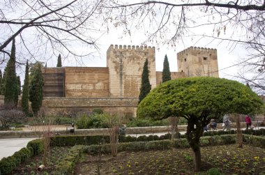 Granada eski kale. Alhambra. İspanya