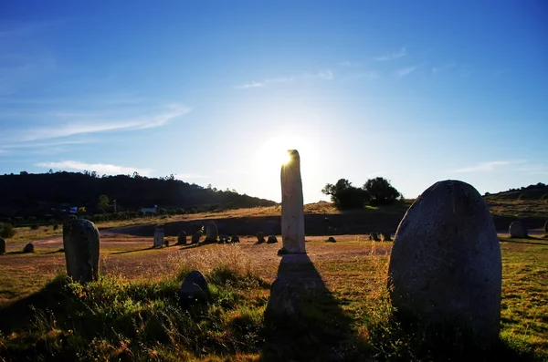 葡萄牙 alentejo 的 monsaraz、monsaraz 的 cromlech — 图库照片