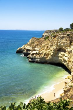 Carvoeiro şehir, Algarve bölgesi, Portekiz çevre Paraiso beach