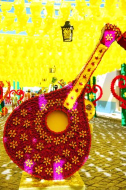 Alentejo, Portekiz sokaklarda Festival çiçek