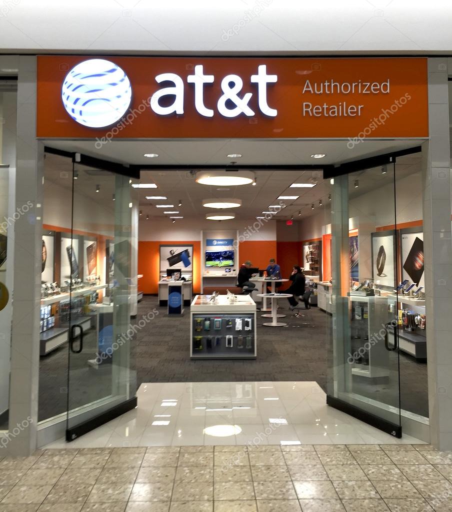 At T Store In A Retail Shopping Mall Stock Editorial Photo
