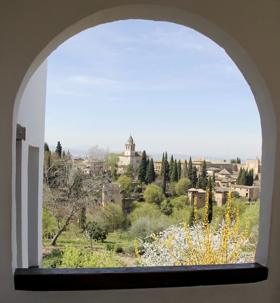 Spanish City Viewed from a Castle Arch — Stock Photo, Image