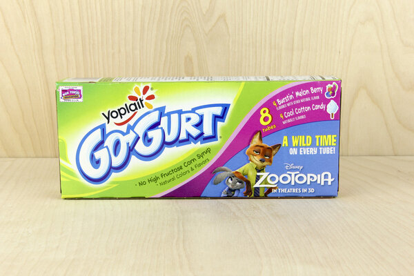 Eight pack of Yoplait GoGurt
