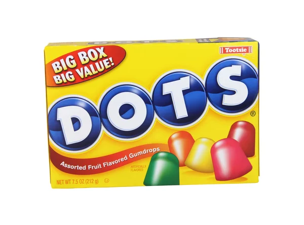 Schachtel mit Punkten Gumdrops Bonbons — Stockfoto