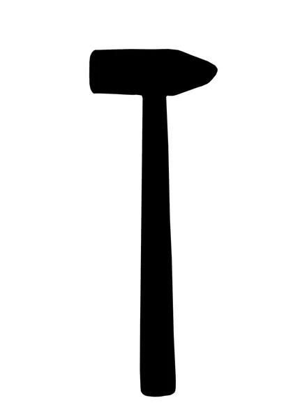 Blacksmith's hammer silhouette isolated — Stock Photo, Image