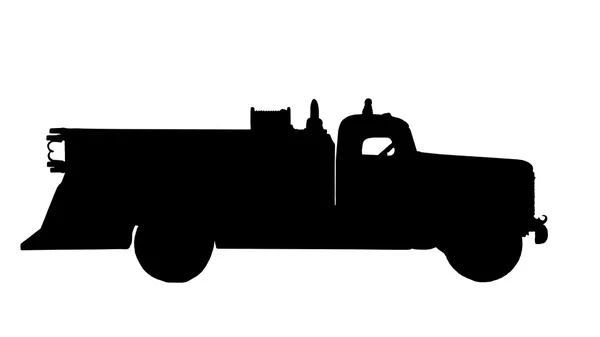 Haak en ladder brandweerwagen silhouet — Stockfoto