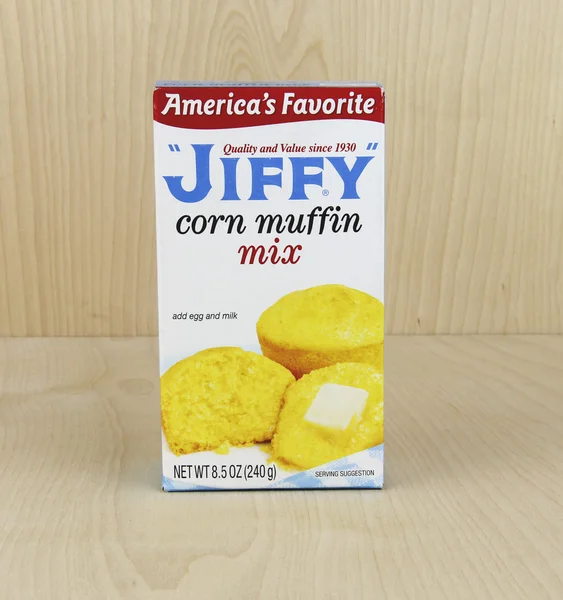 Box of Jiffy Corn Muffin Mix — Stock Photo, Image