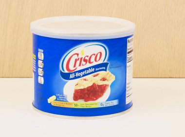Spencer, Wisconsin, ABD, 28 Mart 2021 Crisco Shrening Crisco, 1911 yılında kurulan bir Amerikan ürünüdür.