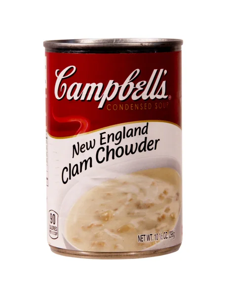 Can of Campbell's Clam Chowder Soup — Stock Photo, Image