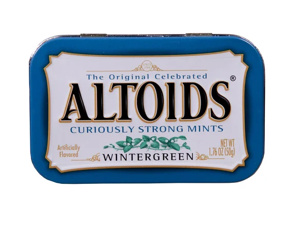 Tin altoids wintergreen myntverk — Stockfoto