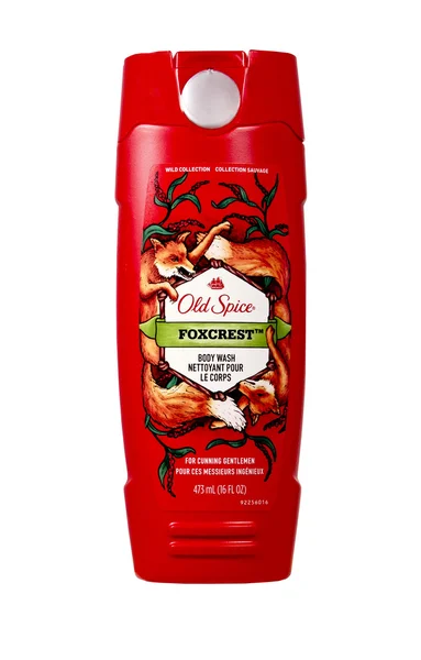 Bottle of Old Spice Foxcrest Body Wash — Stock Photo, Image