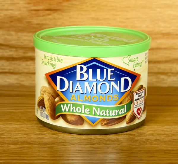 Can of Blue Diamond Almonds — Stock Photo, Image