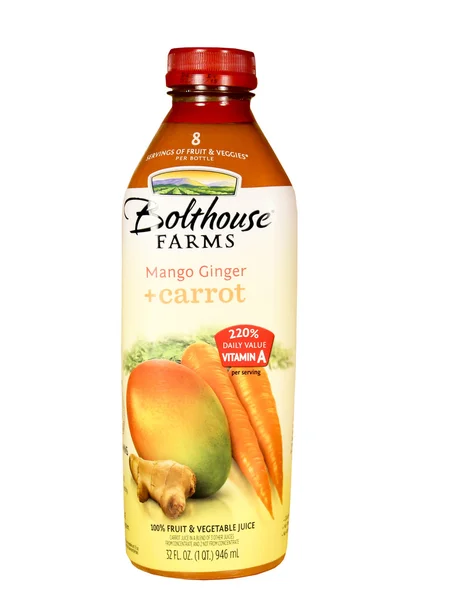 Bolthouse gazdaságok Mango gyömbér & sárgarépalé üveg Stock Fotó