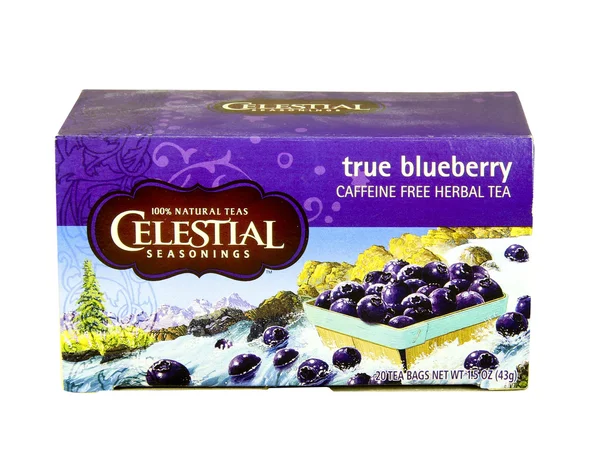 Box of Celestial Blueberry Herbal Tea — Stock Photo, Image