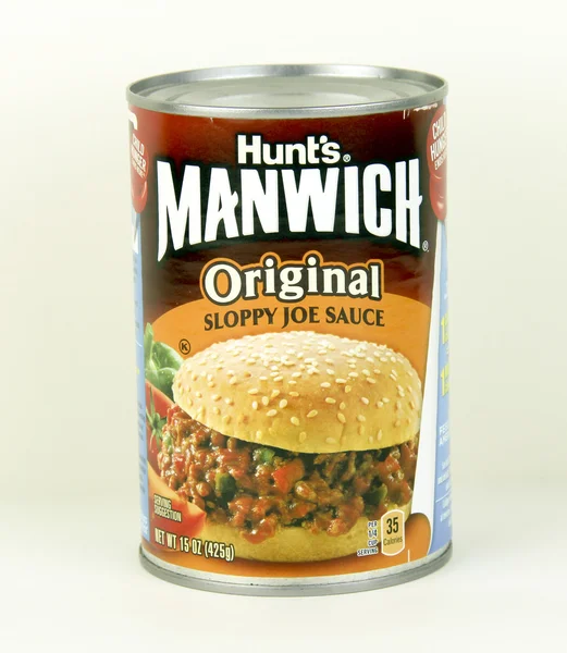 Hunt'ın Manwhich kıymalı sos konservesi — Stok fotoğraf