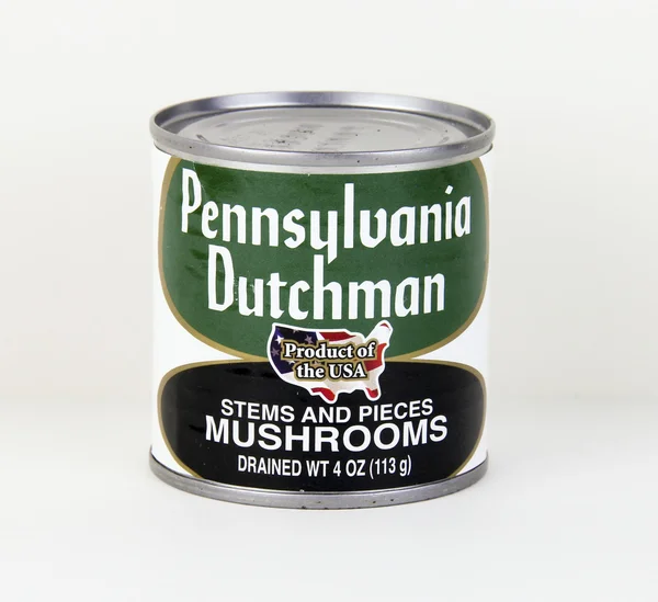 Can of Pennsylvania Dutchman Mushrooms — Stock Photo, Image