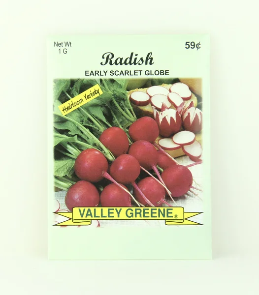 Package of Valley Greene Radish Seeds — Stock Photo, Image