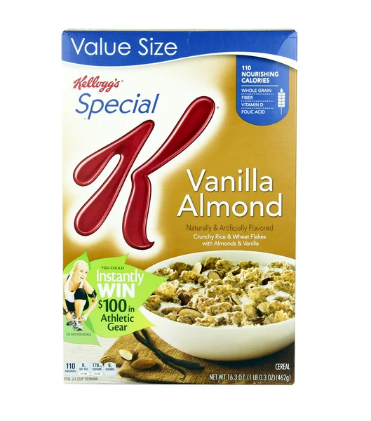 Caja de cereales especiales K vainilla almendra Kellog — Foto de Stock