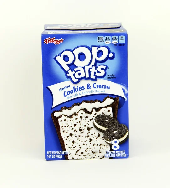 Låda med kakor och Creme Pop Tarts — Stockfoto