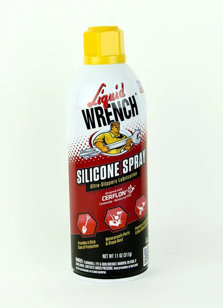 Lata de spray de silicone de chave líquida — Fotografia de Stock