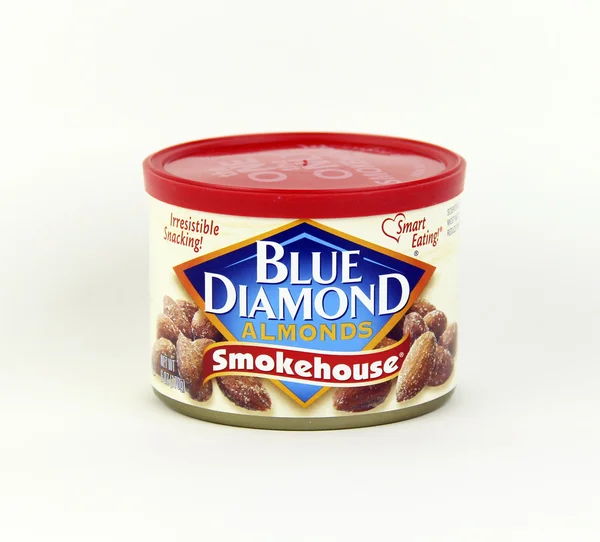 Can of Blue Diamond Almonds — Stock Photo, Image