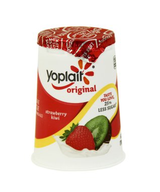 Container of Yoplait Strawberry Kiwi Yogurt
