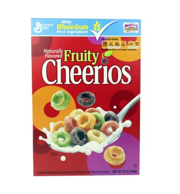 General Mills meyveli Cheerios tahıl kutu