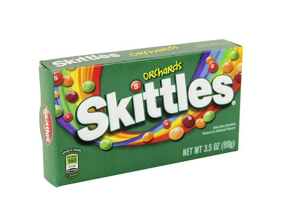 Box of Skittles Orchards Candy — Stock Photo, Image