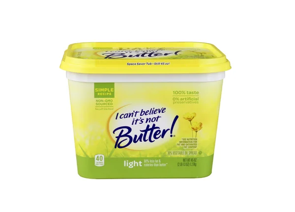 Tub of I Can 't Believe It' s Not Butter Margarine — Fotografia de Stock