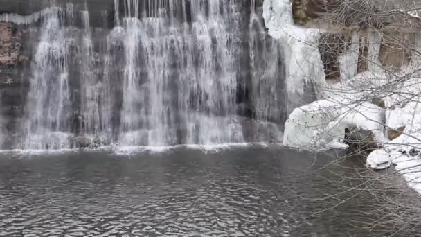 Inverno cachoeira fundo — Vídeo de Stock