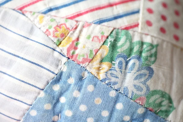 Closeup of antique quilt — Stock Photo, Image