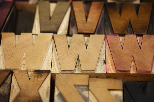 Wood type letters WWW — Stock Photo, Image