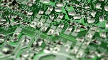 Microcircuit çip ile elektronik bileşenler