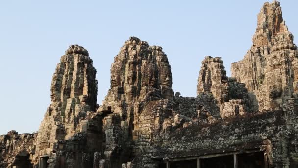 Bayon antik Khmer Tapınak — Stok video