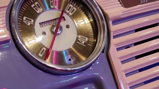 Retro car speedometer — Stock Video