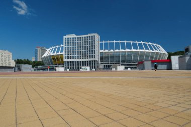 UKRAINE, KYIV, 18 Temmuz 2020: Ukrayna 'nın başkenti Kyiv' deki Olimpiyat Stadyumu olarak da bilinen Olimpiyat Ulusal Spor Kompleksi