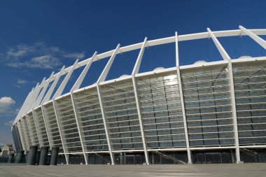 KYIV, UKRAINE, 28 Temmuz 2020: Olimpiyat Ulusal Spor Kompleksi, Ukrayna 'nın başkenti Kiev' deki Olimpiyat Stadyumu olarak da bilinir.
