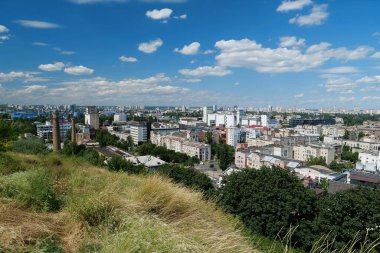 Ukrayna 'nın başkenti Kyiv' in Panorama manzarası
