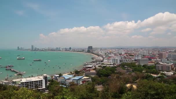 Vista panorámica de la ciudad de Pattaya — Vídeo de stock