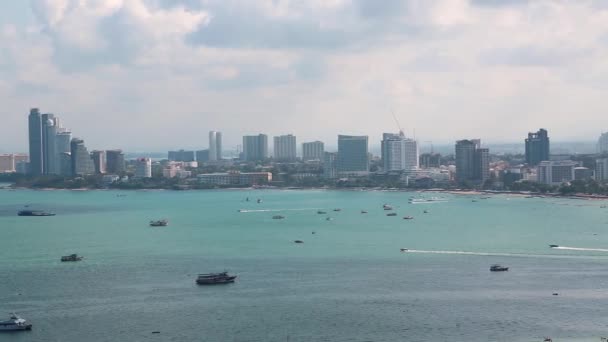 Ciudad de Pattaya y Golfo de Siam — Vídeo de stock