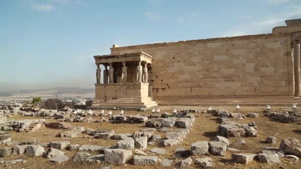 Antik templom, az athéni Akropolisz — Stock videók