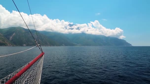 Mount athos gemi yelken — Stok video
