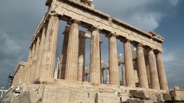 Parthenon - antieke tempel — Stockvideo