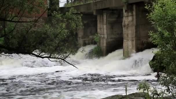 Flusso d'acqua sotto il ponte — Video Stock