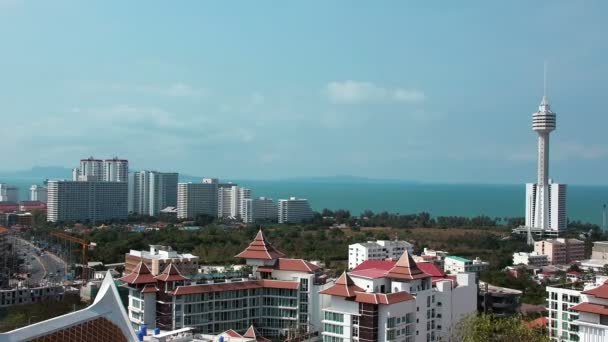 Vista panorámica de la ciudad de Pattaya — Vídeos de Stock