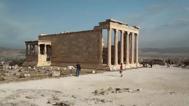 Erechtheion - antika tempel — Stockvideo