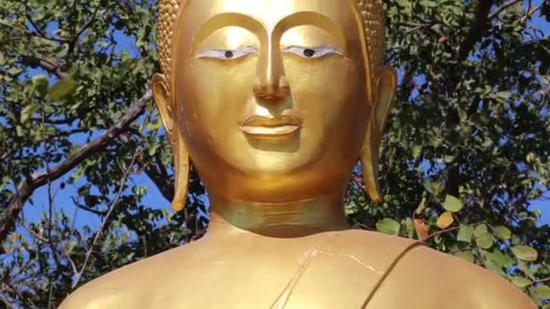 Goldene Buddha-Statue — Stockvideo