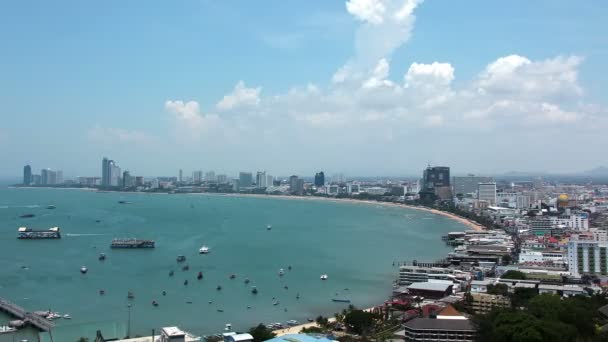 Paisaje marino en la bahía de Pattaya — Vídeo de stock